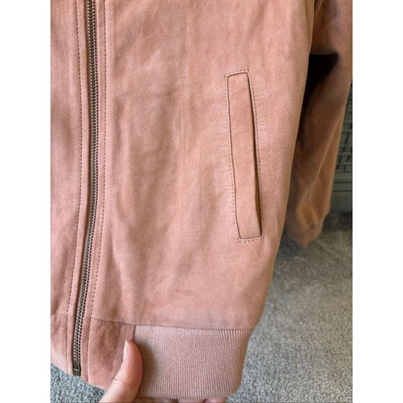 MOLO Haliva suede leather bomber jacket, Sz 152/ US 12, $310 G20 - Picture 5 of 9